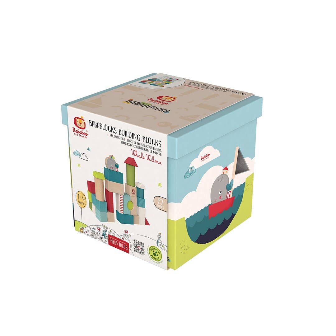 Wilma Whale Babablocks Wooden Building Blocks [12+ Months]