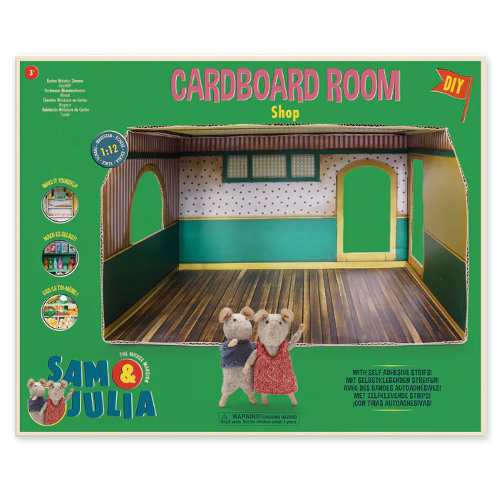 SAM & JULIA MOUSE HOUSE CARDBOARD ROOM SHOP