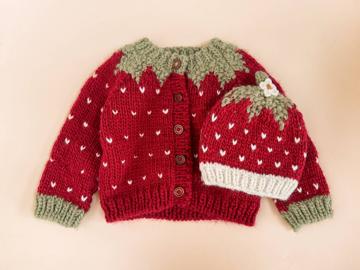 Strawberry Cardigan Baby Kids Sweater Winter Girls Clothing