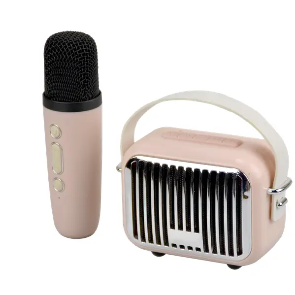 POCKET KARAOKE MICROPHONE AND SPEAKER PINK