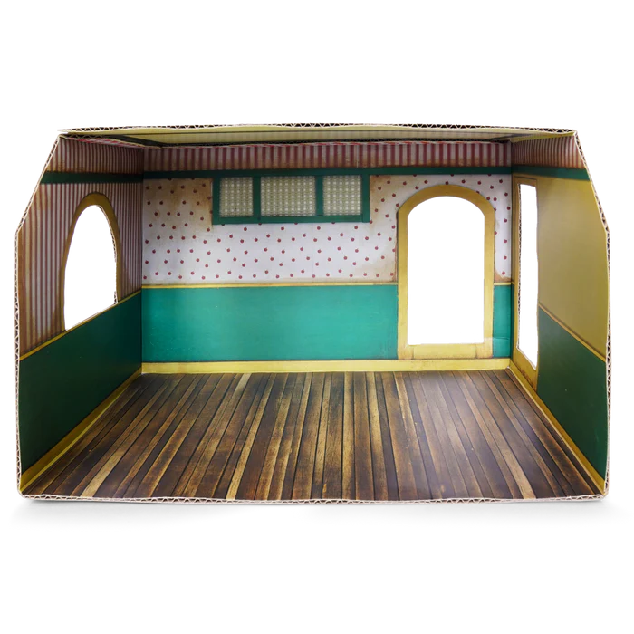 SAM & JULIA MOUSE HOUSE CARDBOARD ROOM SHOP