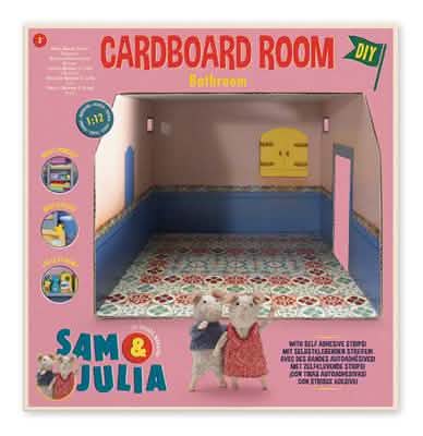SAM & JULIA MOUSE HOUSE CARDBOARD ROOM BATHROOM