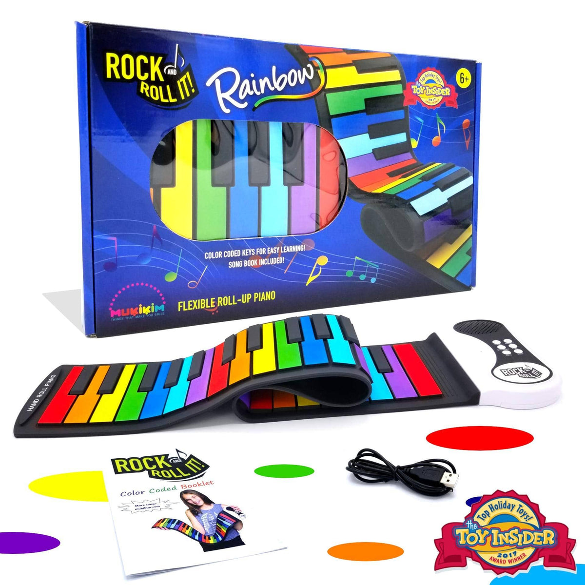 Rock and Roll It! Rainbow Flexible Roll-Up Piano